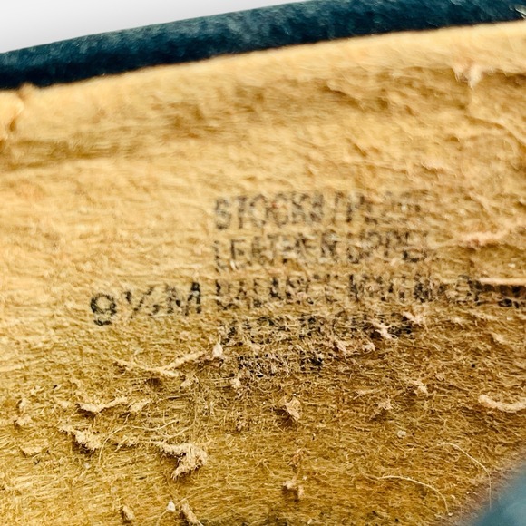 Vintage 7 Eight Black Suede Leather Slip On Pointed Toe Flats Shoes - Picture 8 of 9